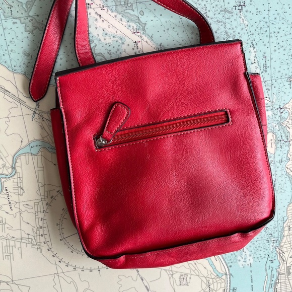 Red Leather Side Satchel - Picture 5 of 6